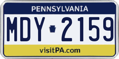 PA license plate MDY2159