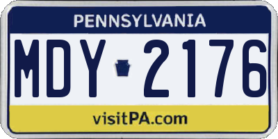PA license plate MDY2176