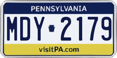 PA license plate MDY2179
