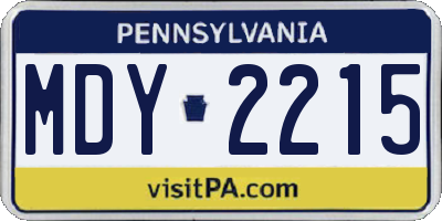 PA license plate MDY2215