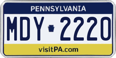 PA license plate MDY2220