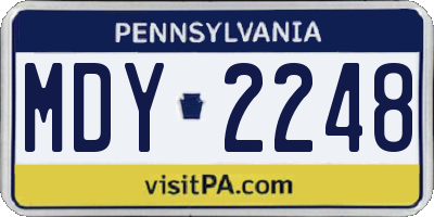 PA license plate MDY2248