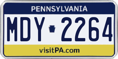 PA license plate MDY2264