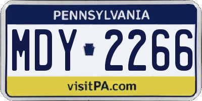 PA license plate MDY2266