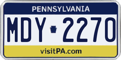 PA license plate MDY2270