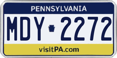 PA license plate MDY2272