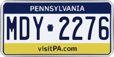 PA license plate MDY2276