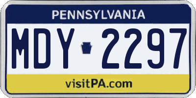 PA license plate MDY2297