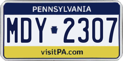 PA license plate MDY2307