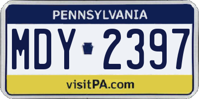PA license plate MDY2397