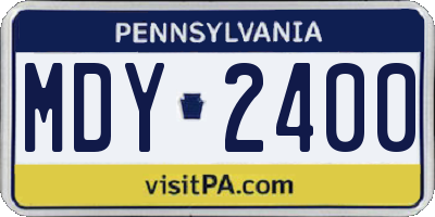 PA license plate MDY2400