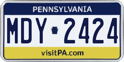 PA license plate MDY2424