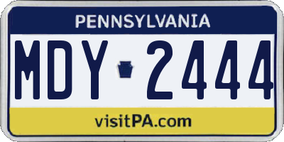 PA license plate MDY2444