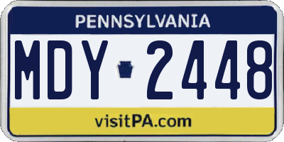 PA license plate MDY2448