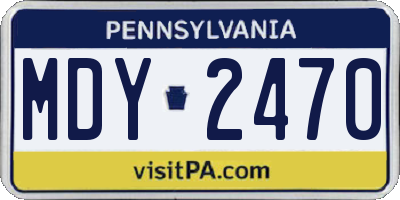 PA license plate MDY2470