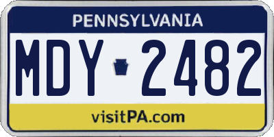PA license plate MDY2482