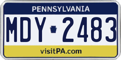 PA license plate MDY2483