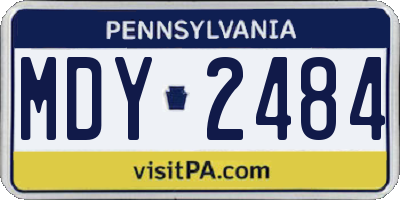 PA license plate MDY2484
