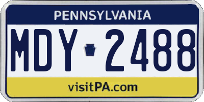 PA license plate MDY2488
