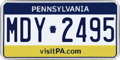 PA license plate MDY2495
