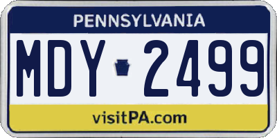 PA license plate MDY2499