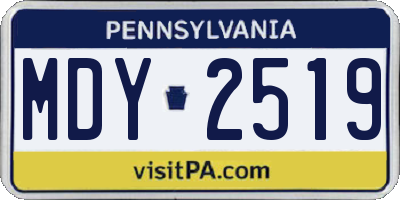 PA license plate MDY2519