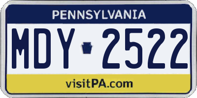 PA license plate MDY2522