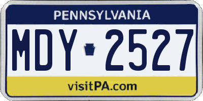 PA license plate MDY2527