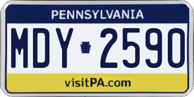 PA license plate MDY2590