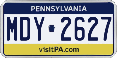 PA license plate MDY2627