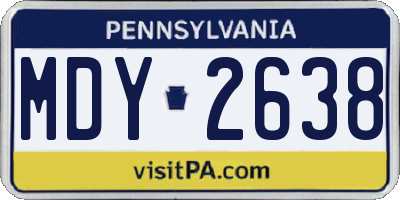 PA license plate MDY2638