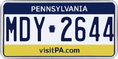 PA license plate MDY2644