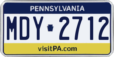 PA license plate MDY2712
