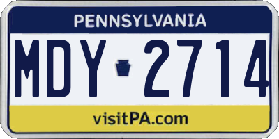 PA license plate MDY2714