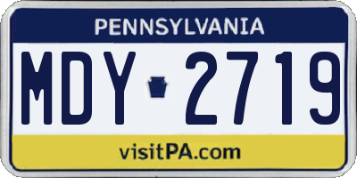 PA license plate MDY2719