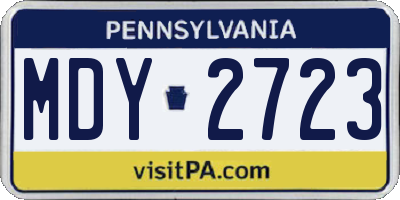 PA license plate MDY2723