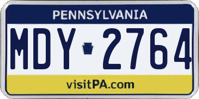 PA license plate MDY2764
