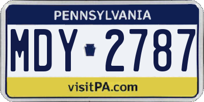PA license plate MDY2787