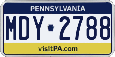 PA license plate MDY2788