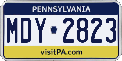 PA license plate MDY2823
