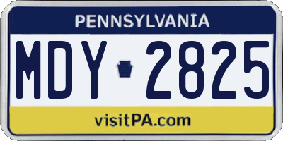 PA license plate MDY2825