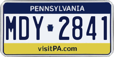 PA license plate MDY2841