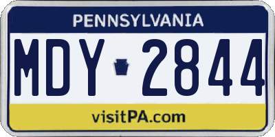 PA license plate MDY2844