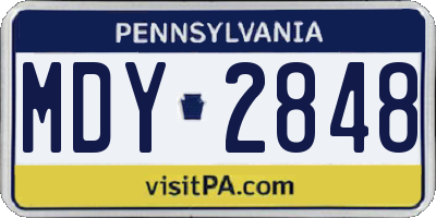 PA license plate MDY2848
