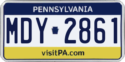 PA license plate MDY2861