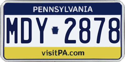 PA license plate MDY2878