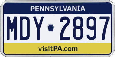 PA license plate MDY2897