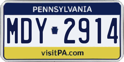 PA license plate MDY2914