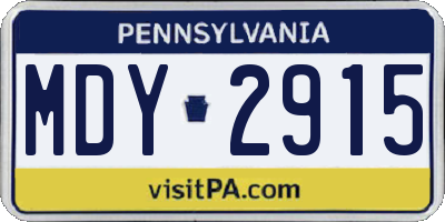 PA license plate MDY2915