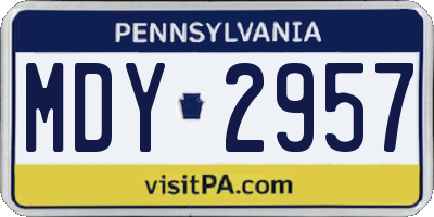 PA license plate MDY2957